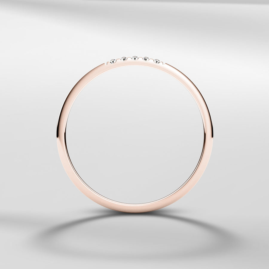 14k Solid Gold Lace Petite Diamond Band Ring