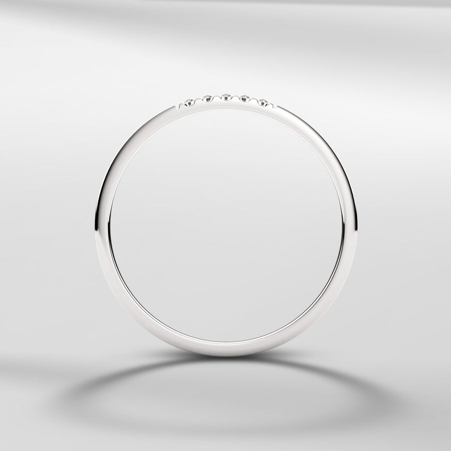 14k Solid Gold Lace Petite Diamond Band Ring