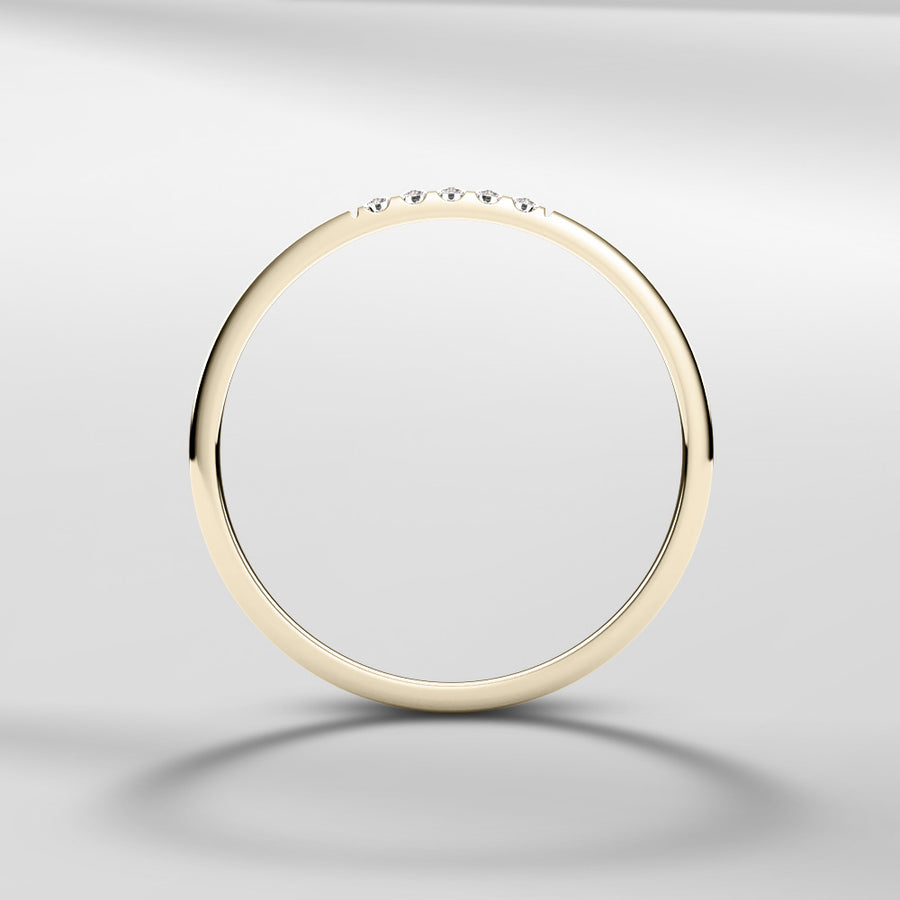 14k Solid Gold Lace Petite Diamond Band Ring