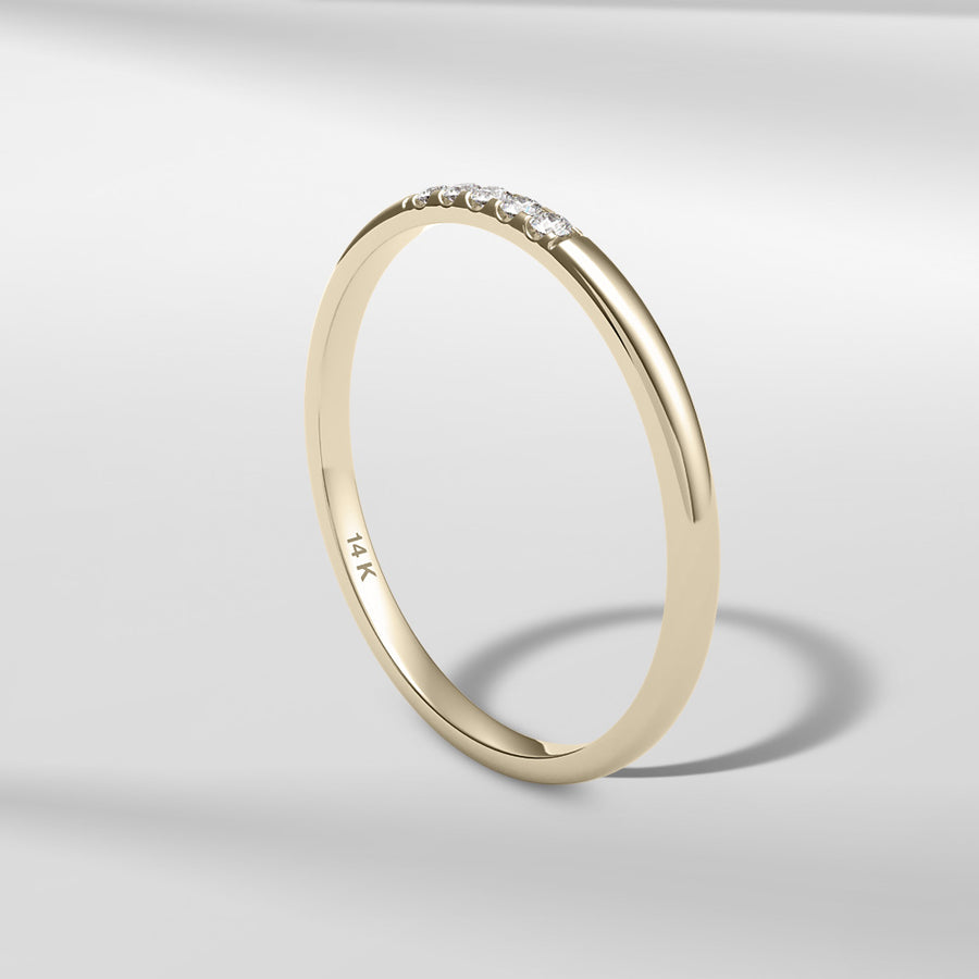 14k Solid Gold Lace Petite Diamond Band Ring