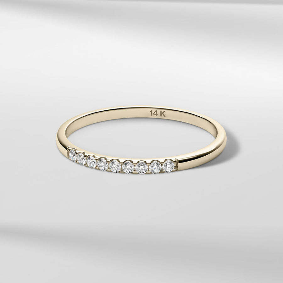 14k Solid Gold Sienna Petite Diamond Band Ring