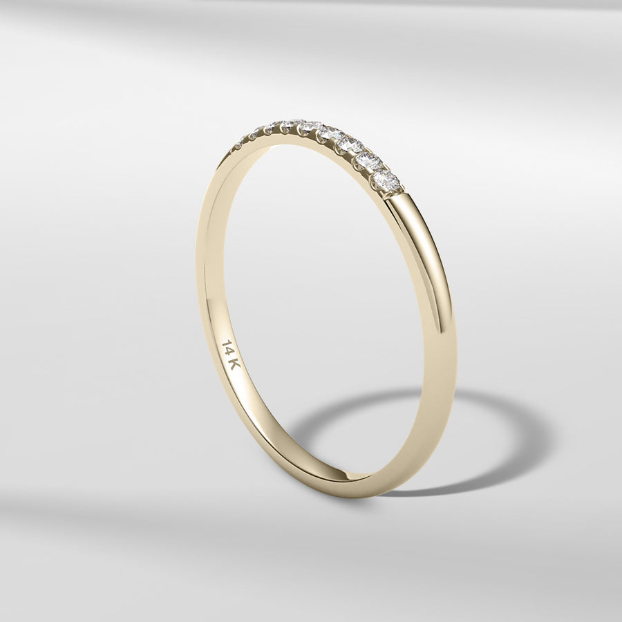 14k Solid Gold Sienna Petite Diamond Band Ring