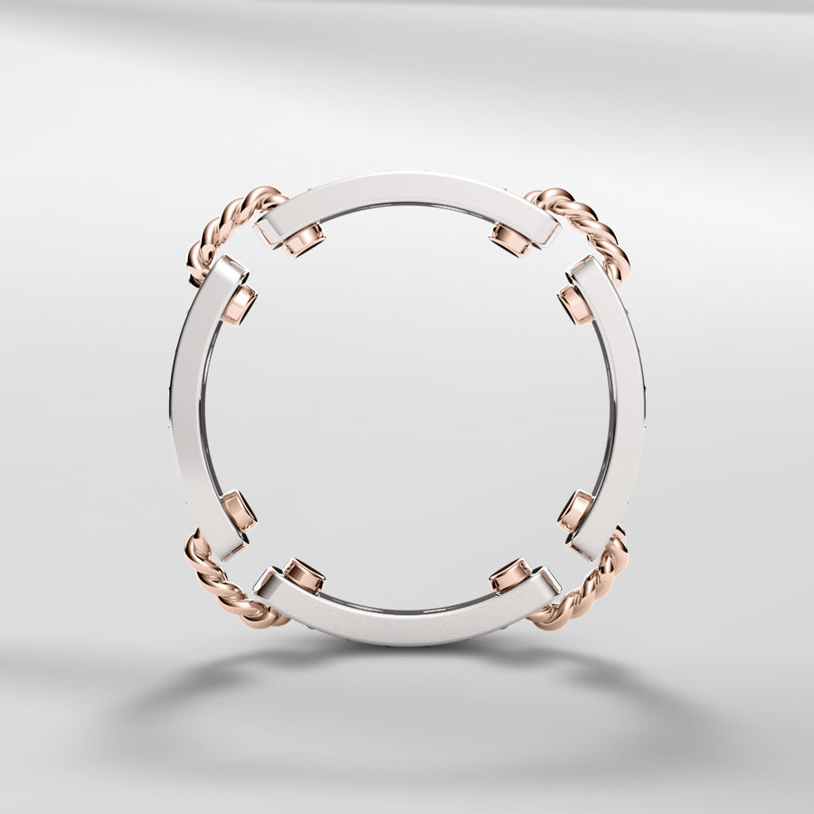 18k Stackable Solid Gold Contemporary Modern Dome Ring