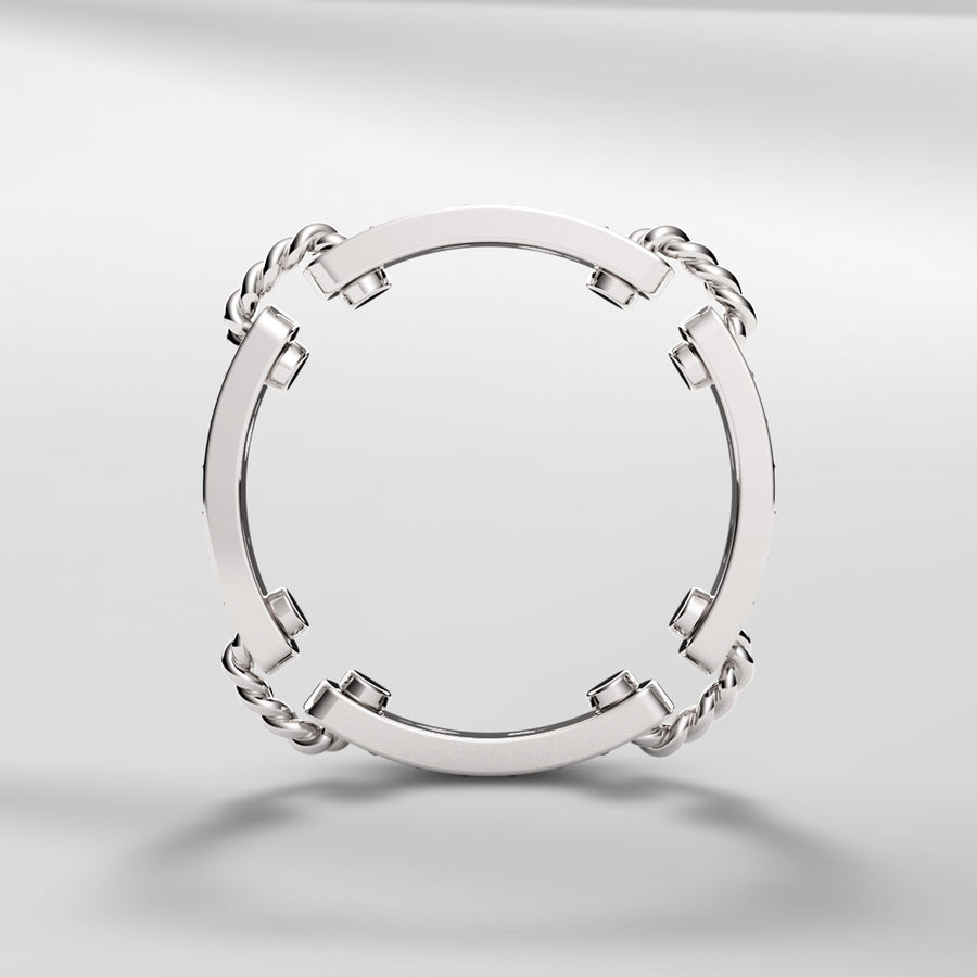 18k Stackable Solid Gold Contemporary Modern Dome Ring