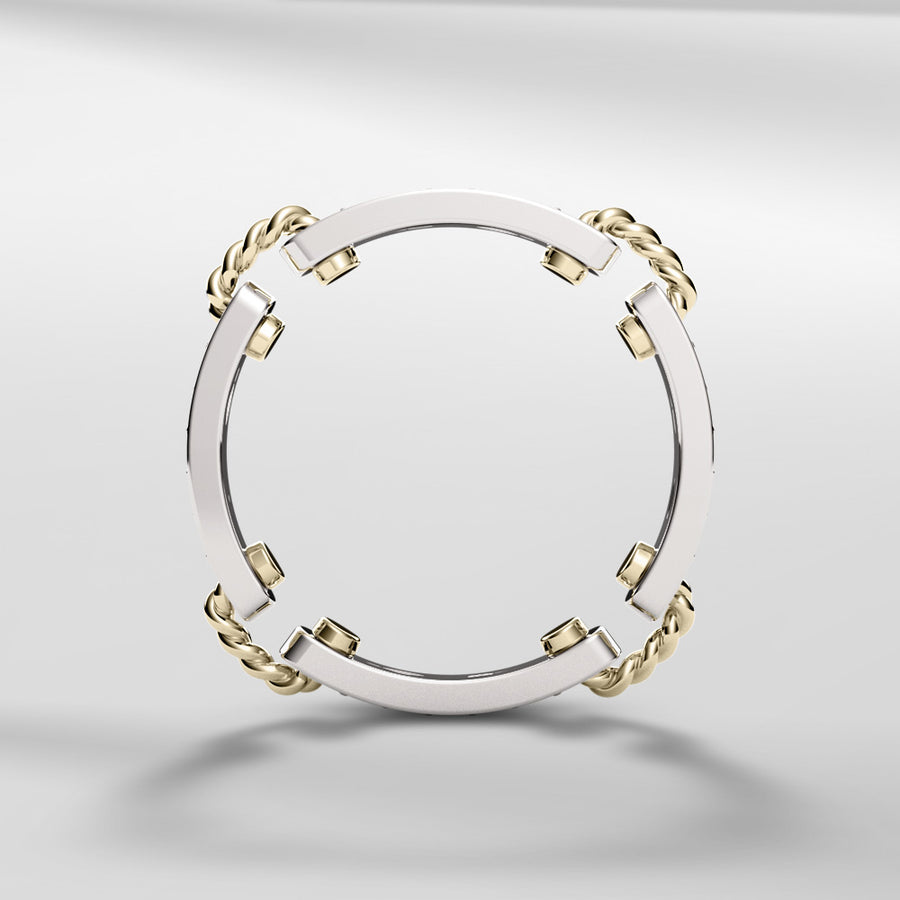 18k Stackable Solid Gold Contemporary Modern Dome Ring