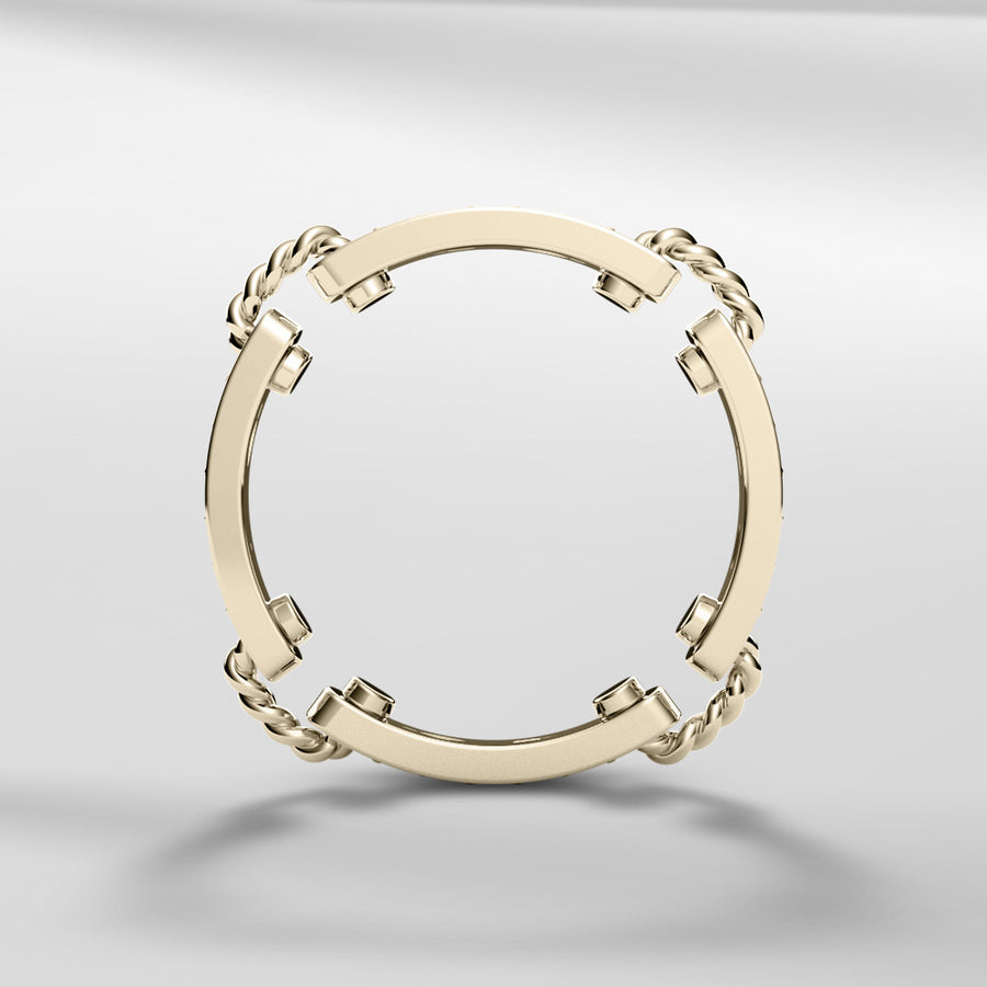 18k Stackable Solid Gold Contemporary Modern Dome Ring