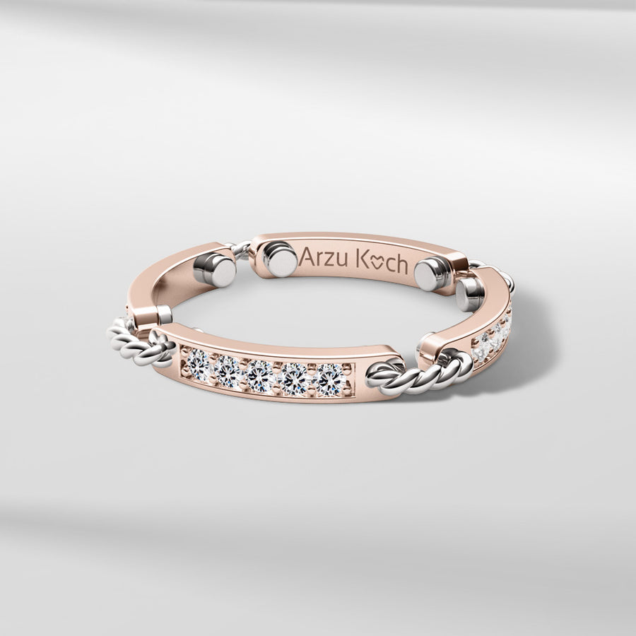 18k Stackable Solid Gold Contemporary Modern Dome Ring