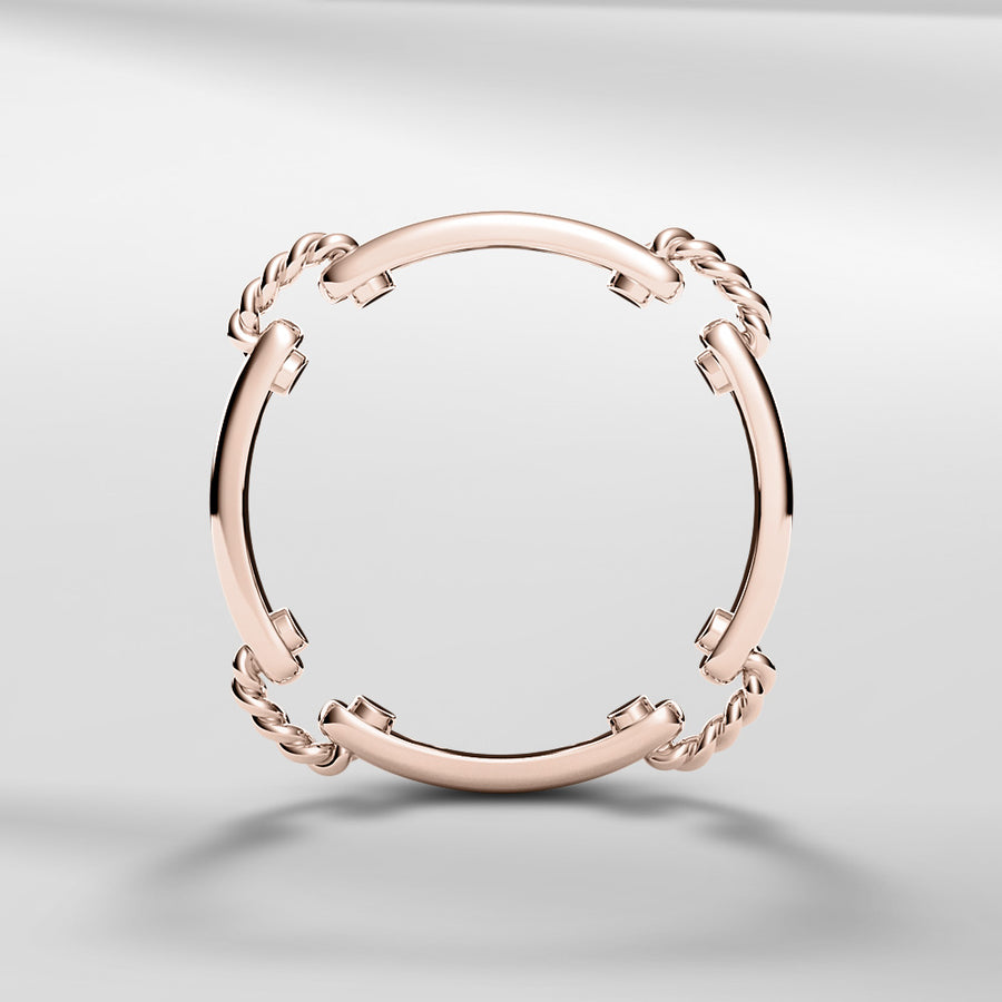 18k Solid Gold Modern Rounded Shaped Ring