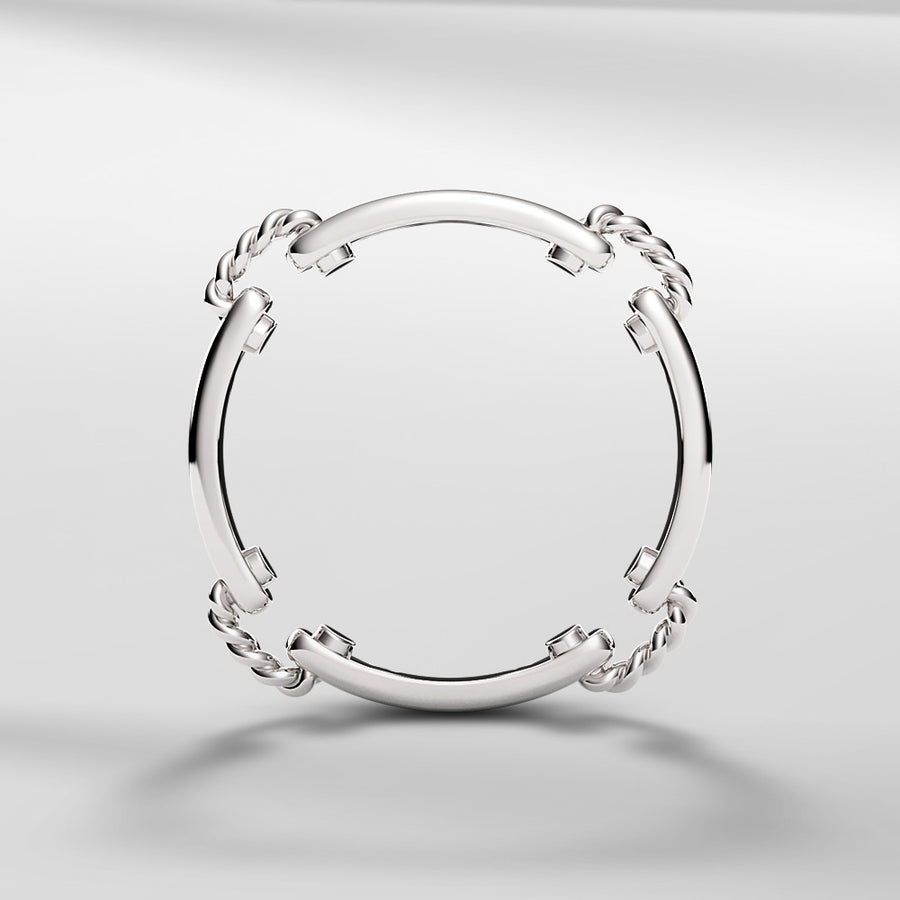 18k Solid Gold Modern Rounded Shaped Ring