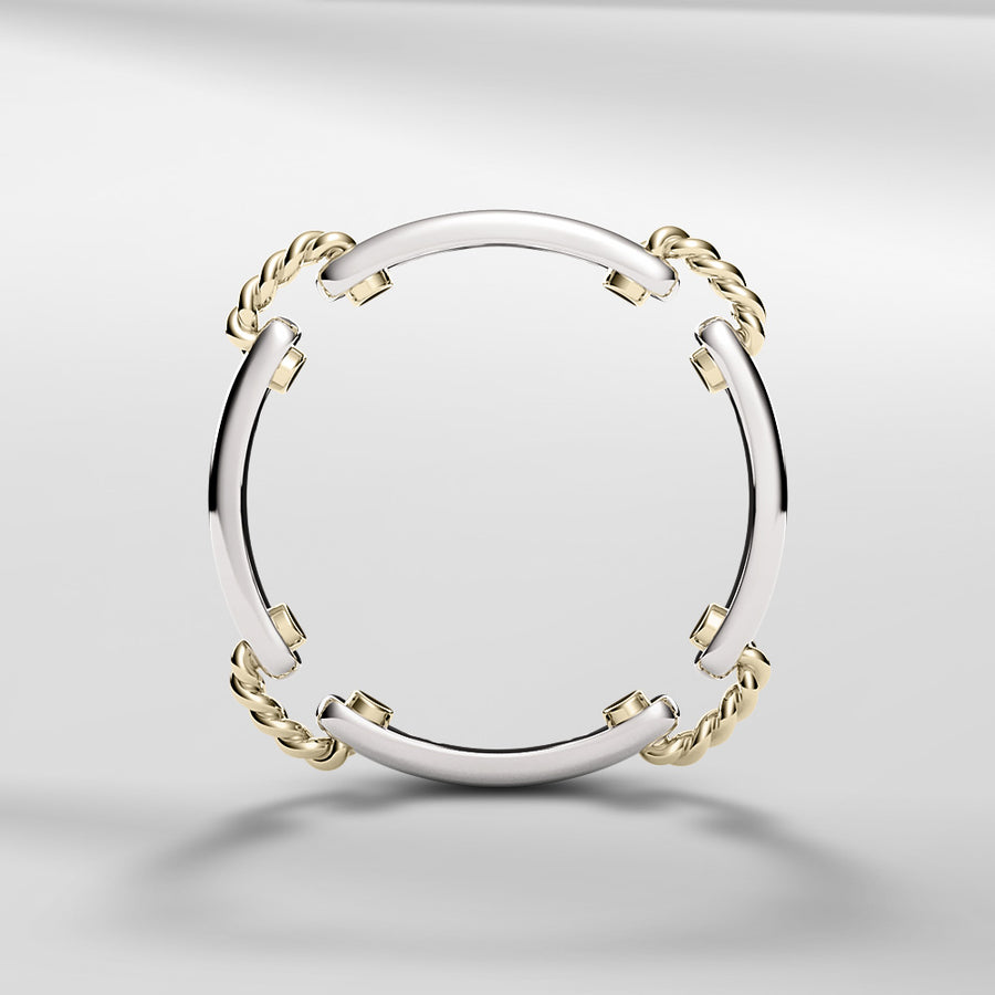 18k Solid Gold Modern Rounded Shaped Ring