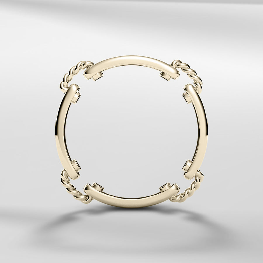 18k Solid Gold Modern Rounded Shaped Ring