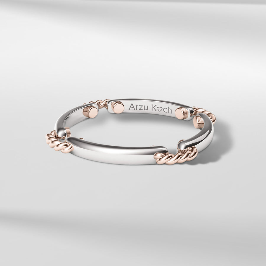 18k Solid Gold Modern Rounded Shaped Ring