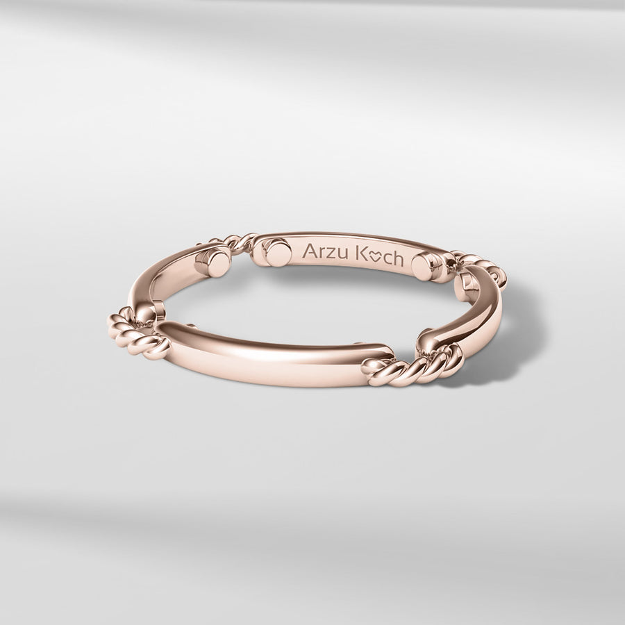 18k Solid Gold Modern Rounded Shaped Ring