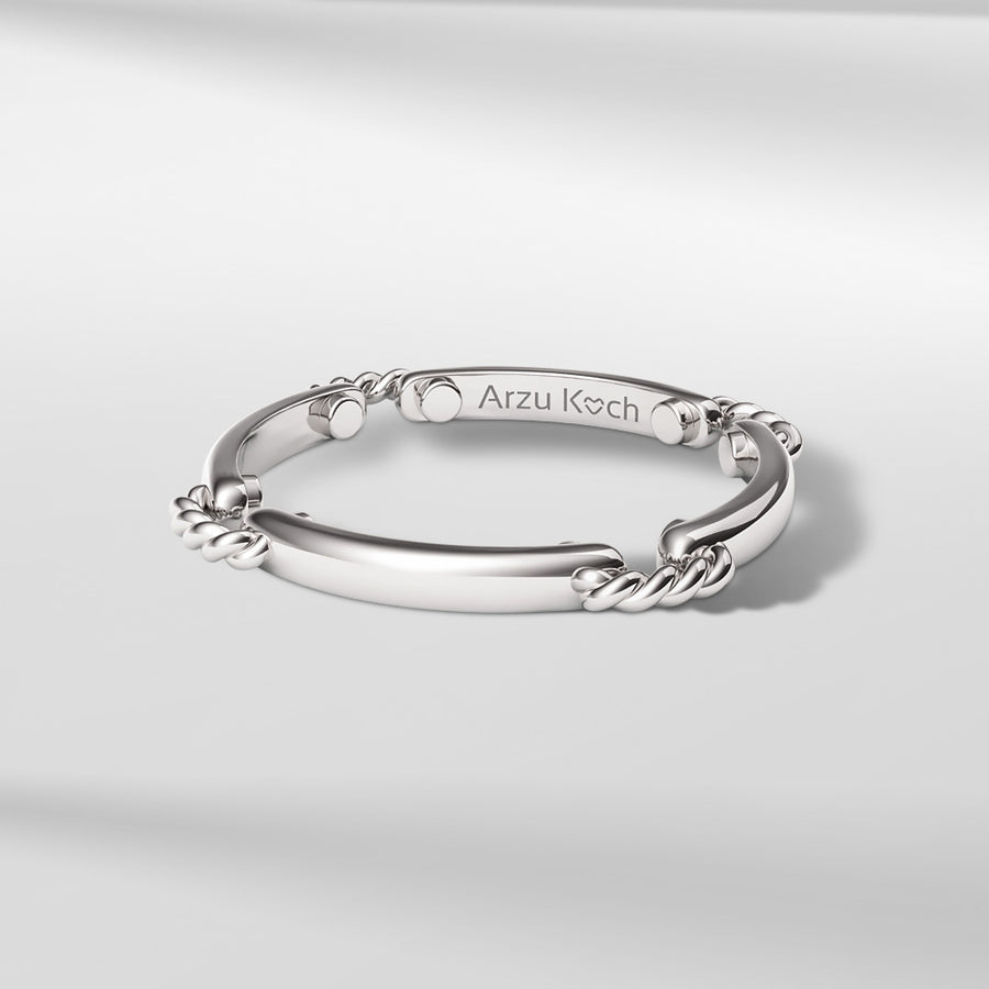 18k Solid Gold Modern Rounded Shaped Ring