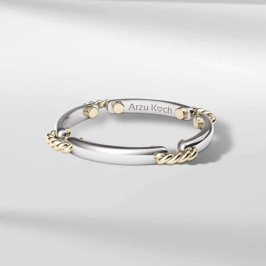 18k Solid Gold Modern Rounded Shaped Ring