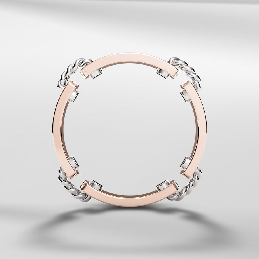 18k Solid Gold Modern Square Ring