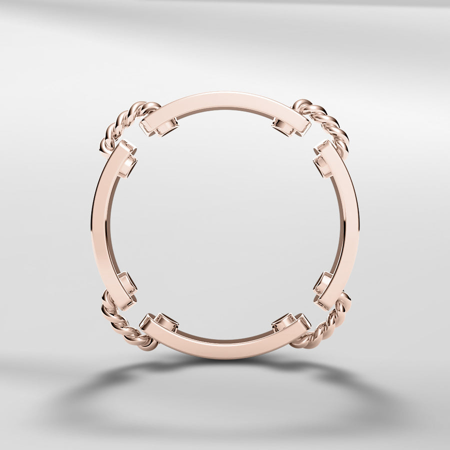 18k Solid Gold Modern Square Ring