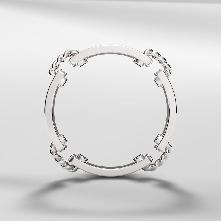 18k Solid Gold Modern Square Ring