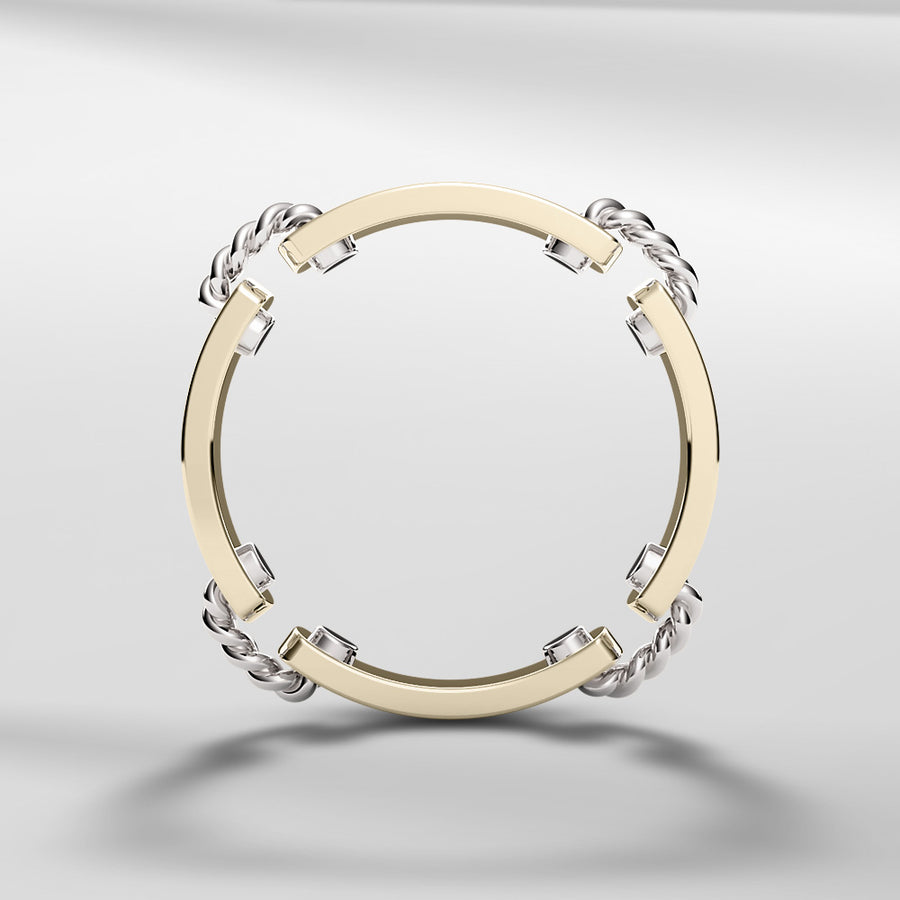 18k Solid Gold Modern Square Ring