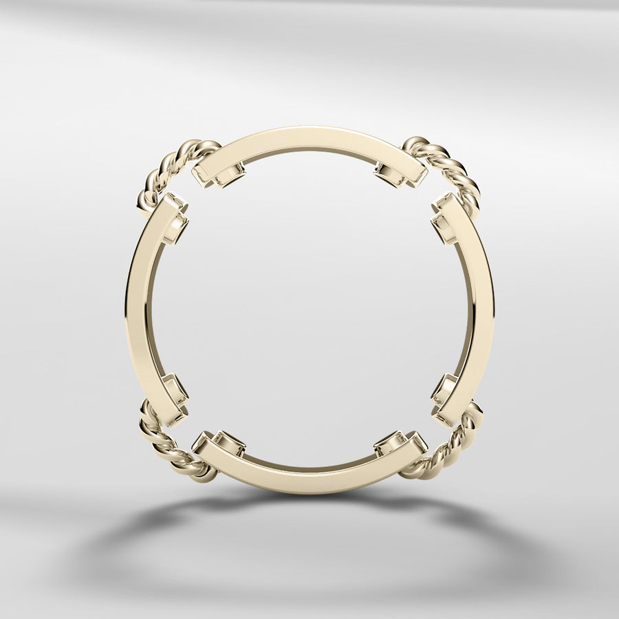 18k Solid Gold Modern Square Ring