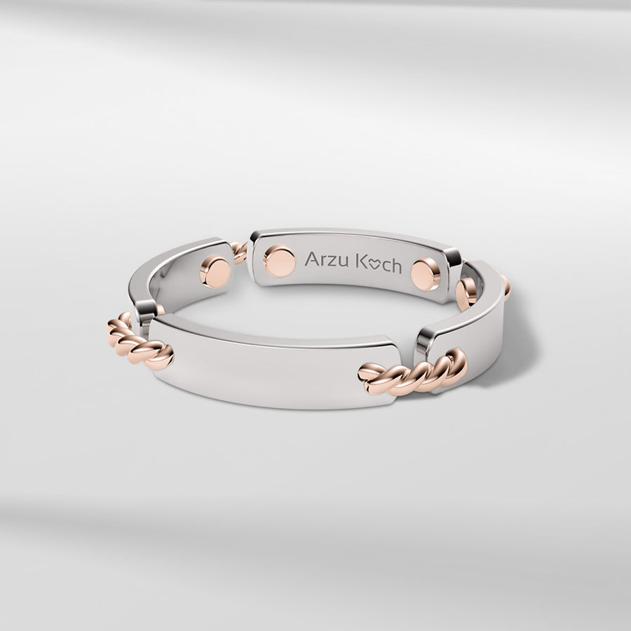 18k Solid Gold Modern Square Ring