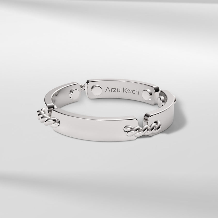 18k Solid Gold Modern Square Ring