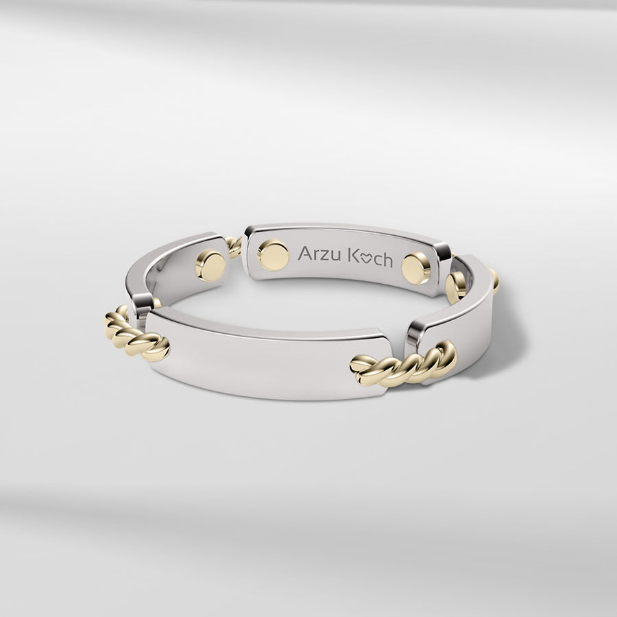 18k Solid Gold Modern Square Ring