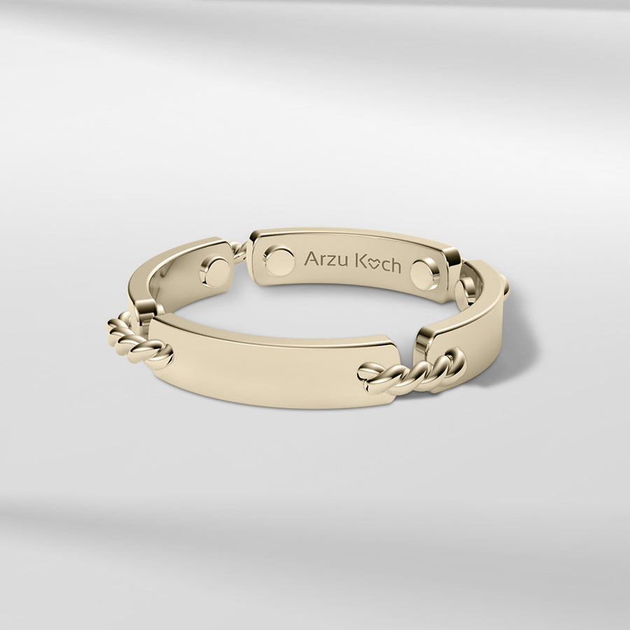 18k Solid Gold Modern Square Ring