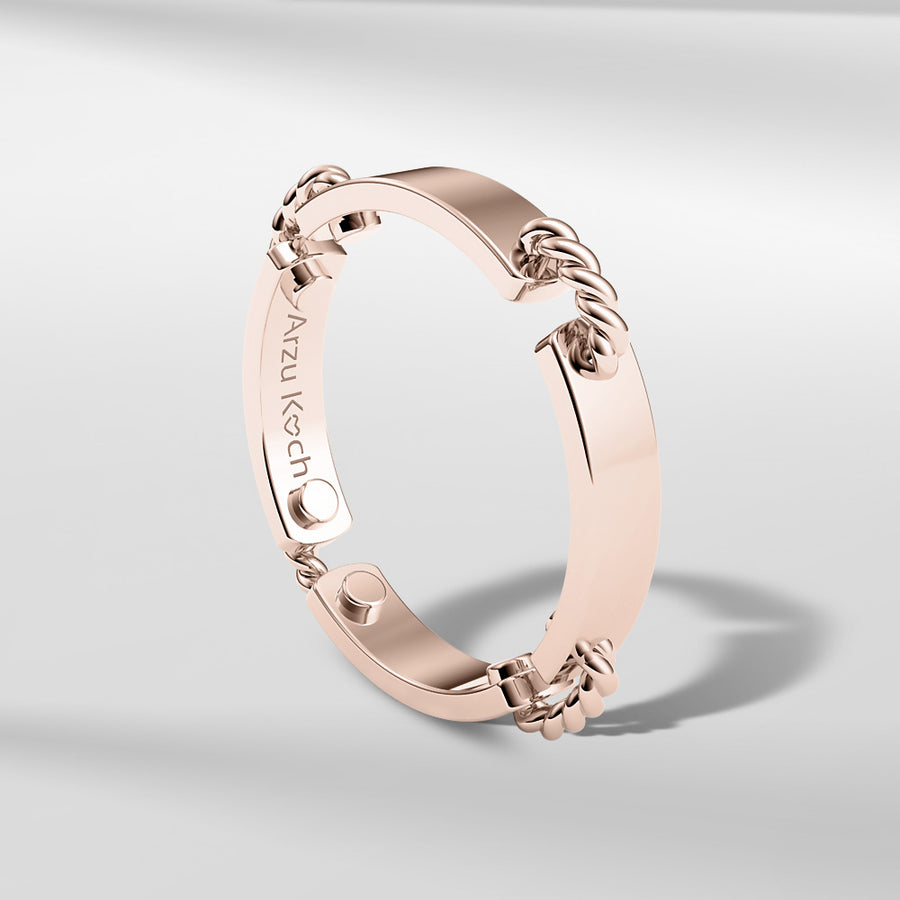 18k Solid Gold Modern Square Ring