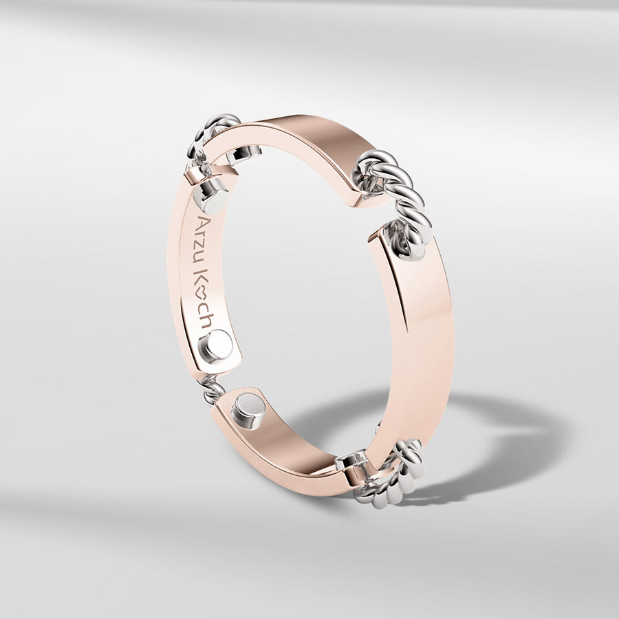 18k Solid Gold Modern Square Ring