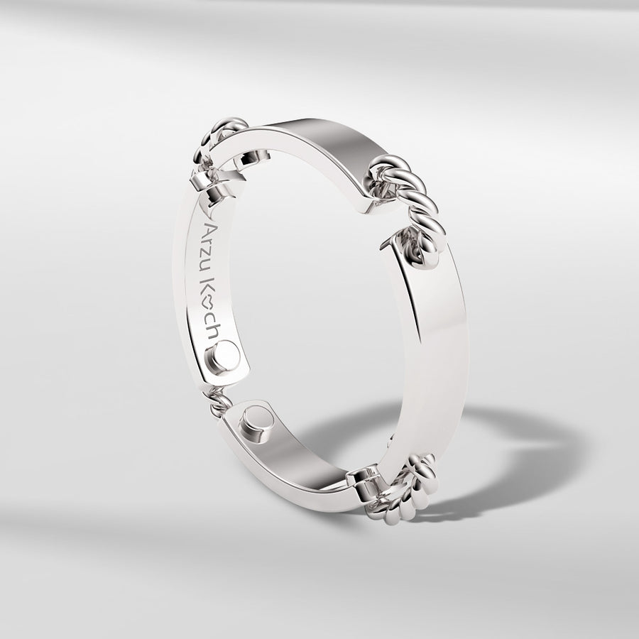 18k Solid Gold Modern Square Ring