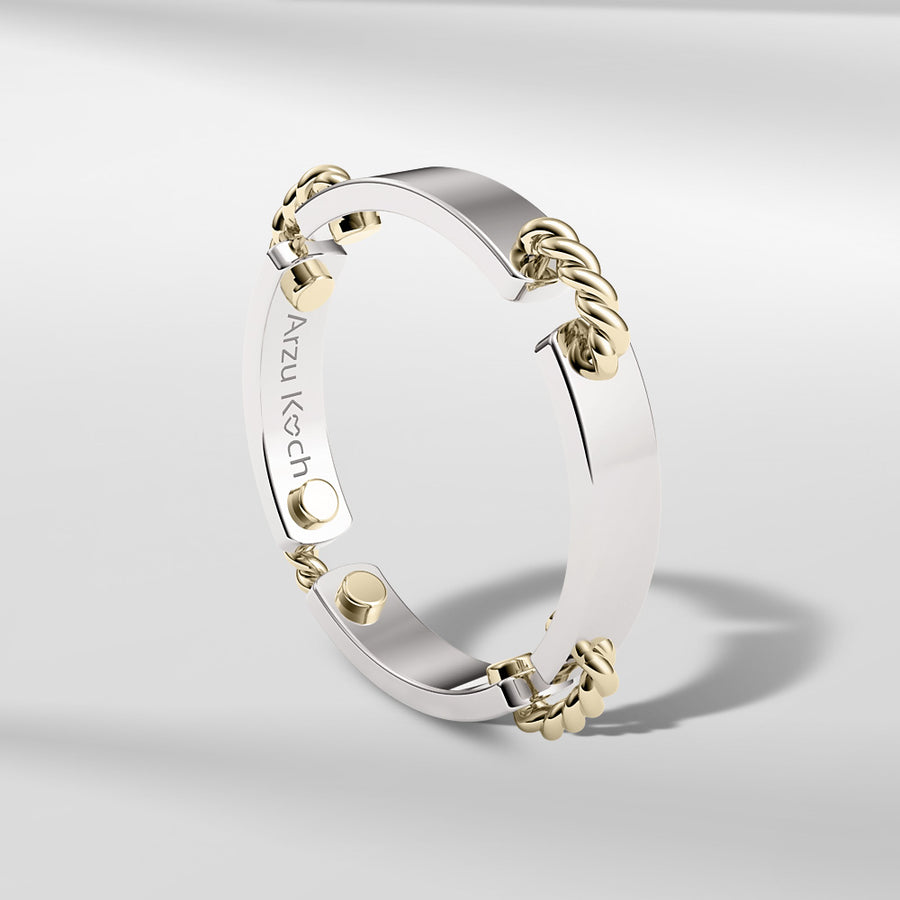 18k Solid Gold Modern Square Ring