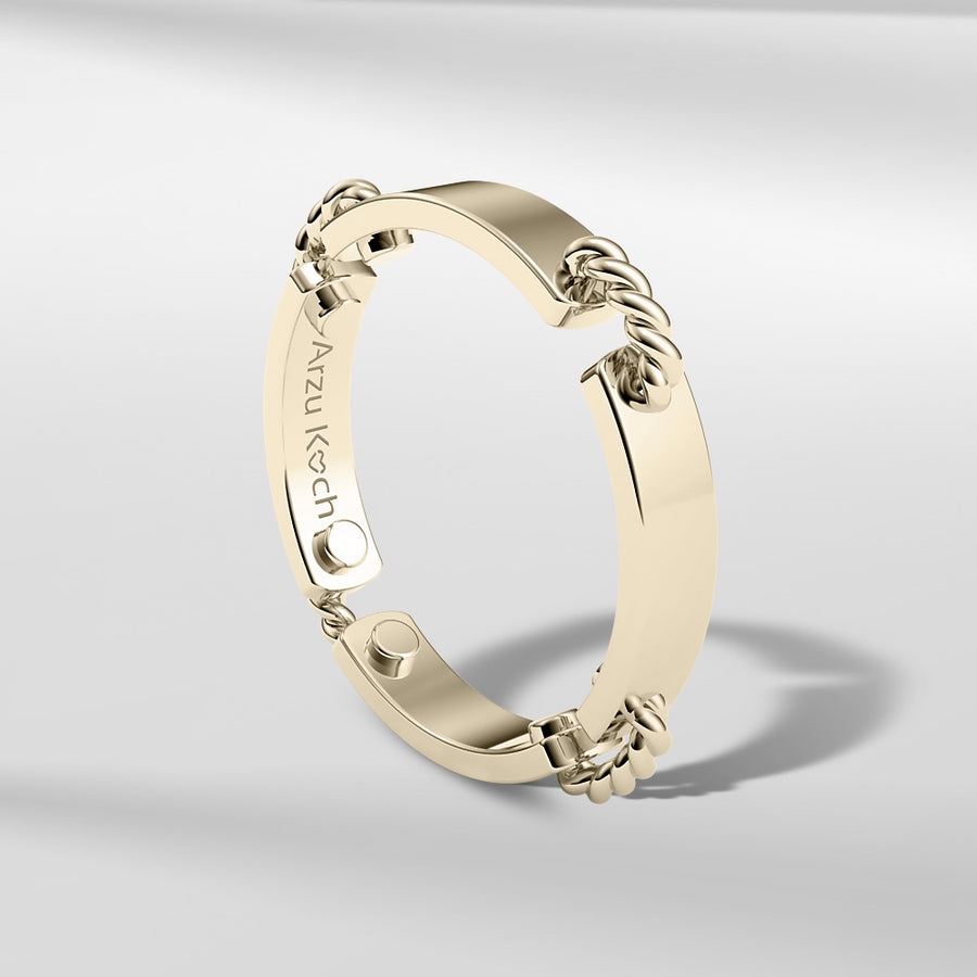 18k Solid Gold Modern Square Ring