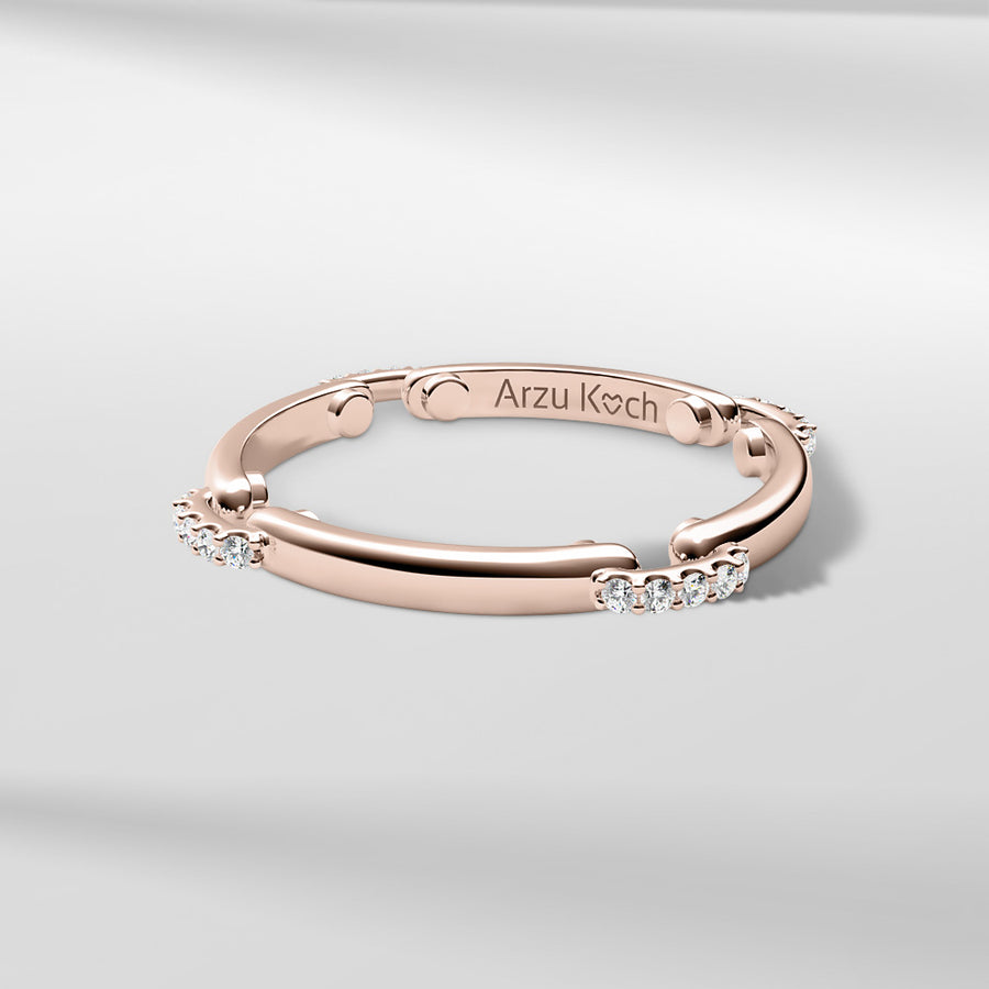 18k Solid Gold Classic Modern Petite Ring