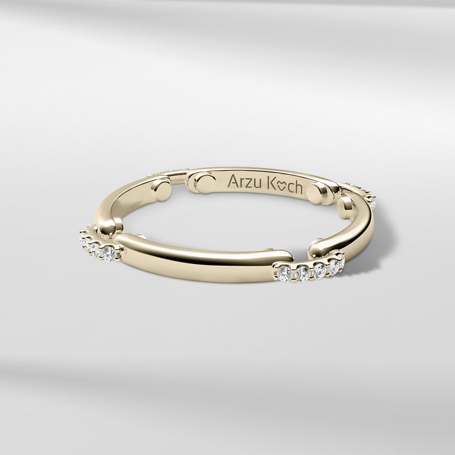 18k Solid Gold Classic Modern Petite Ring