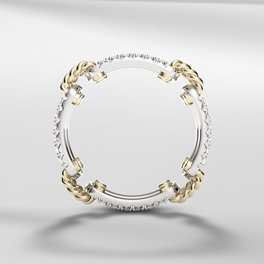 18k Solid Gold French Pave Setting With Round Brilliant Diamond