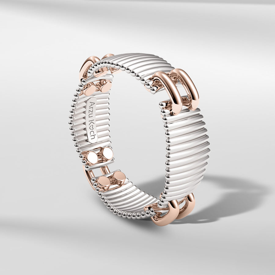 18k Solid Gold Contemporary Textured Ring