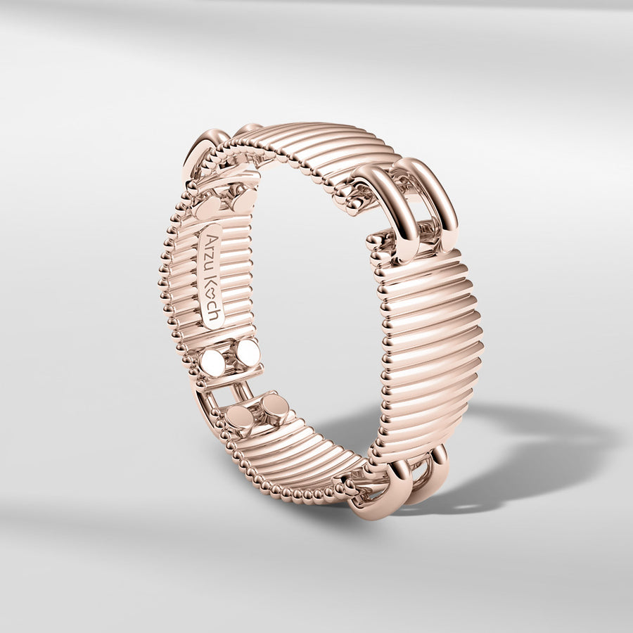 18k Solid Gold Contemporary Textured Ring