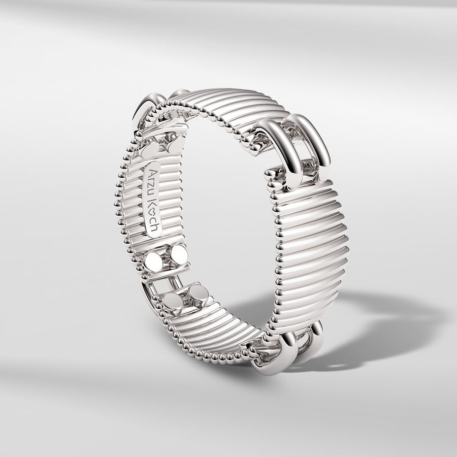 18k Solid Gold Contemporary Textured Ring