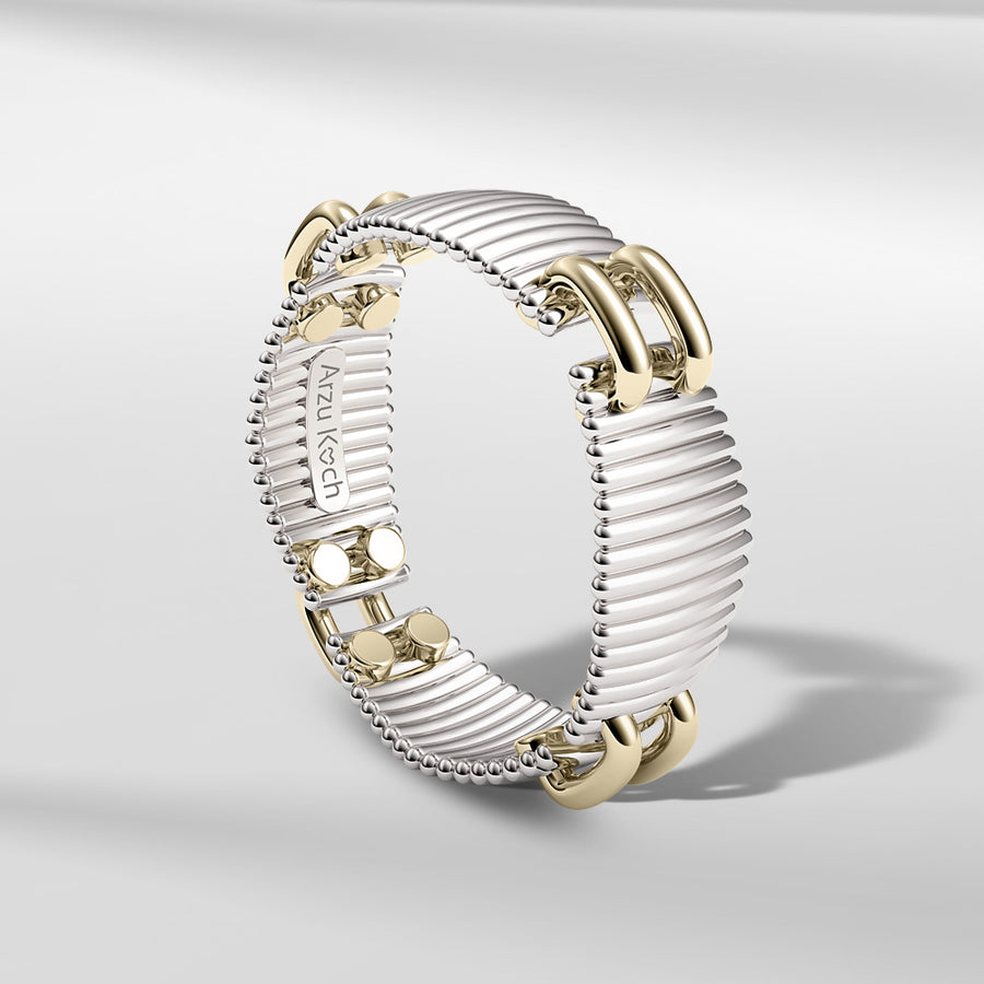 18k Solid Gold Contemporary Textured Ring