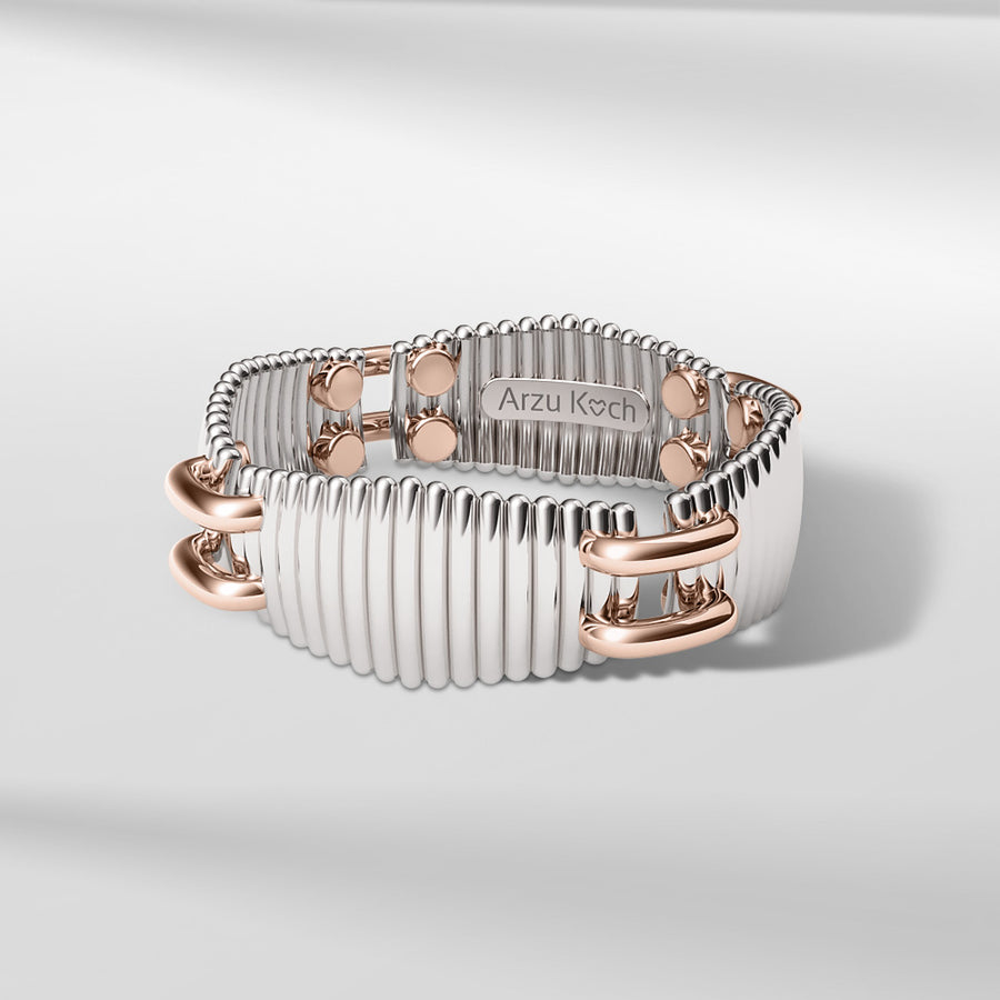 18k Solid Gold Contemporary Textured Ring