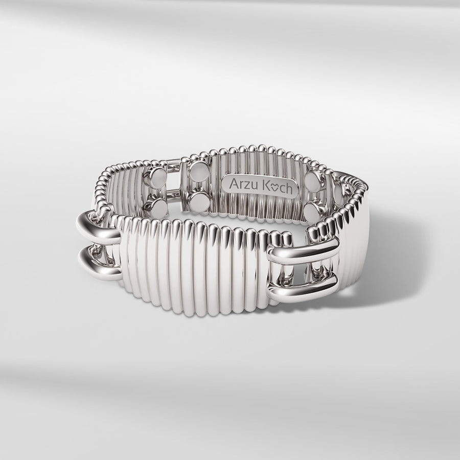 18k Solid Gold Contemporary Textured Ring