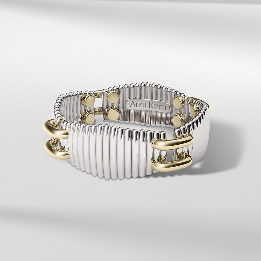 18k Solid Gold Contemporary Textured Ring