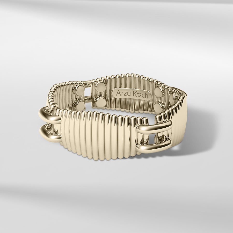 18k Solid Gold Contemporary Textured Ring