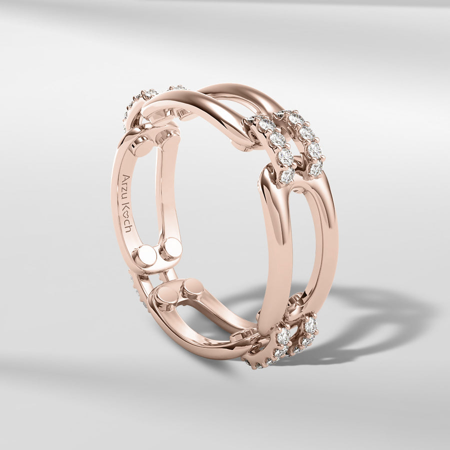 18k Solid Gold With Round Brilliant Diamond Ring